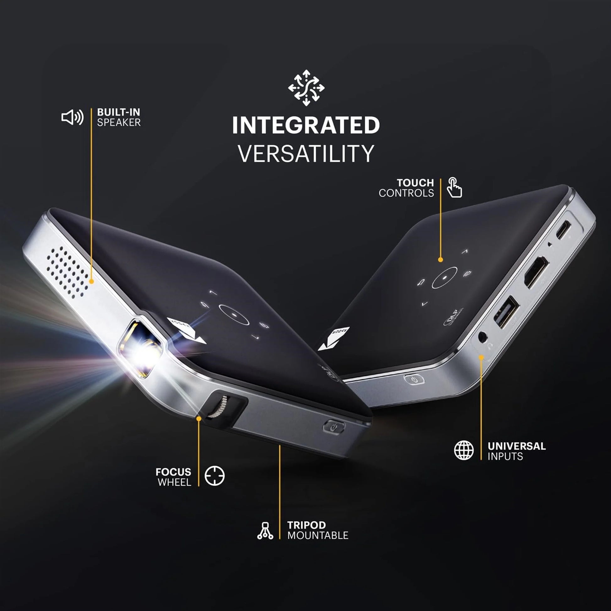 Luma 150 Pico Projector with Built-In Speaker, Black